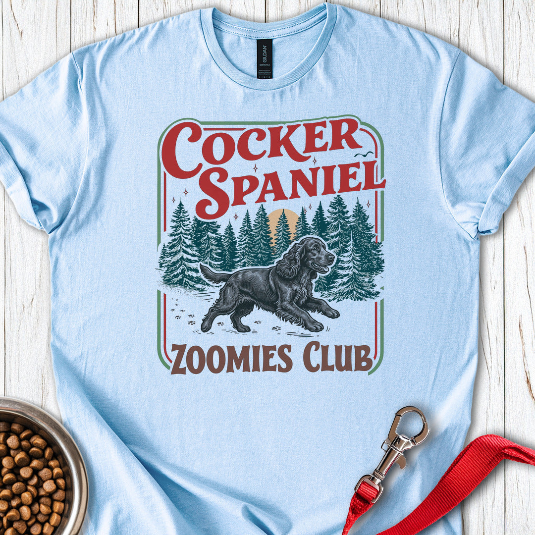 Black Cocker Spaniel Zoomies Club Light Blue
