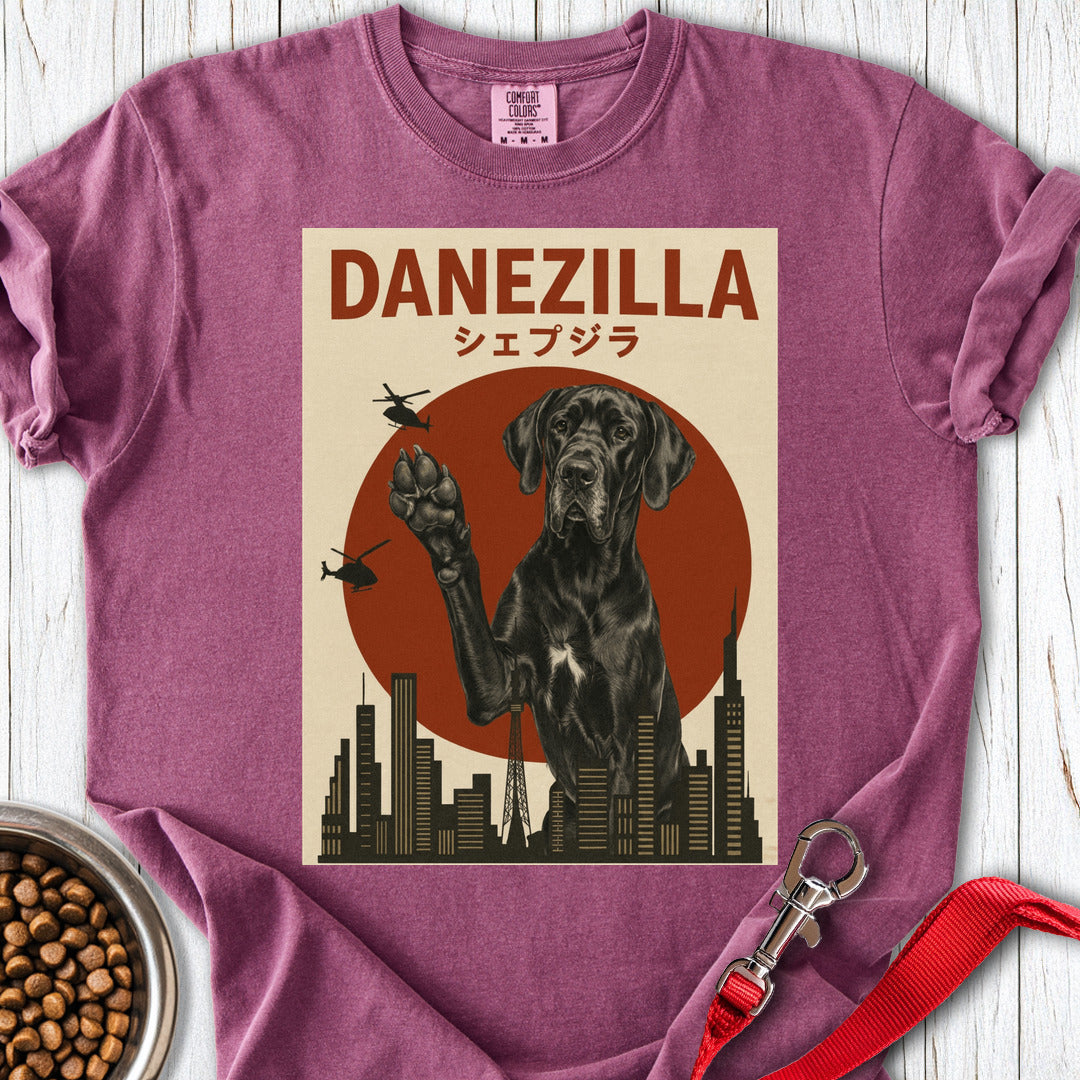 Black Danezilla Great Dane Premium Tee — Berry