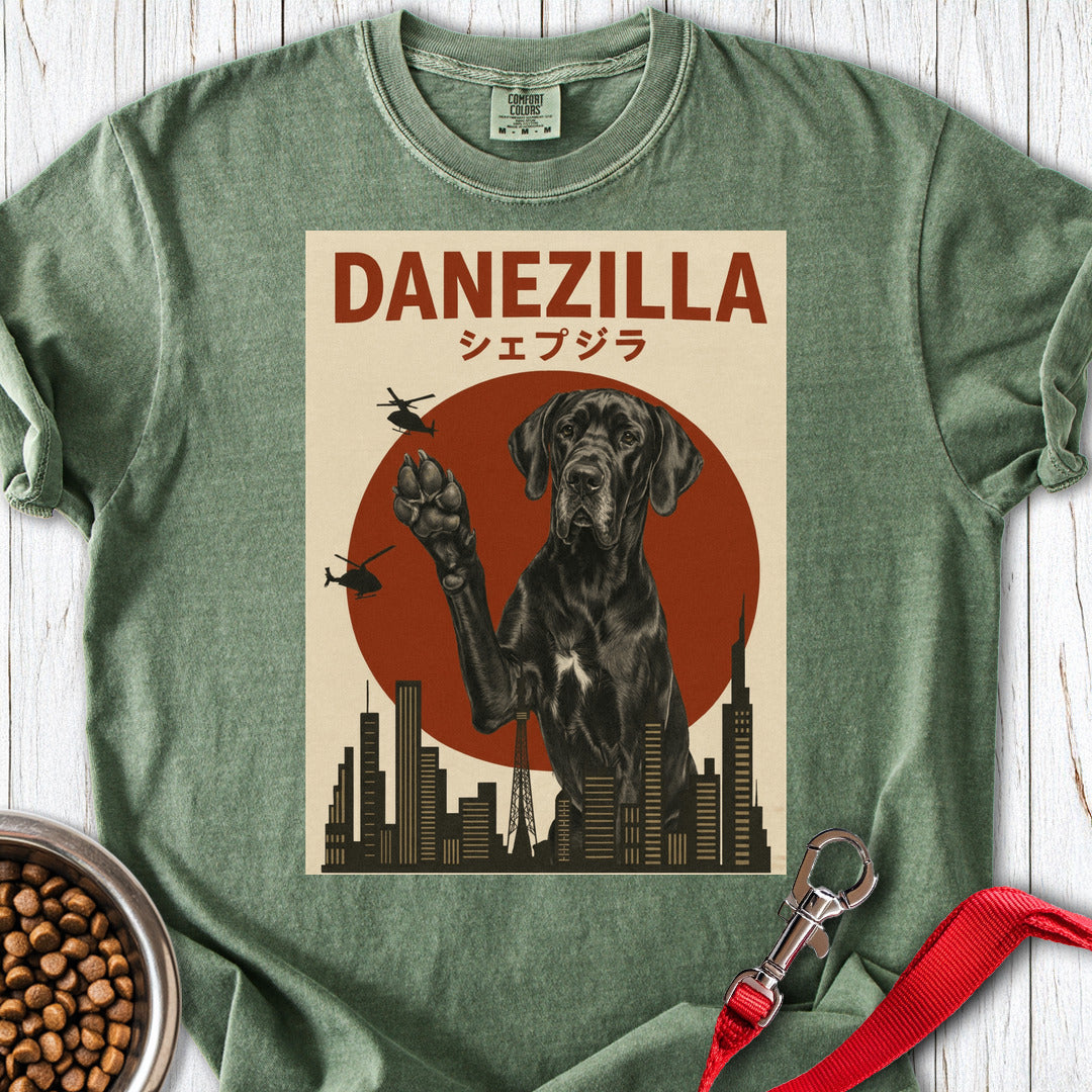 Black Danezilla Great Dane Premium Tee — Moss