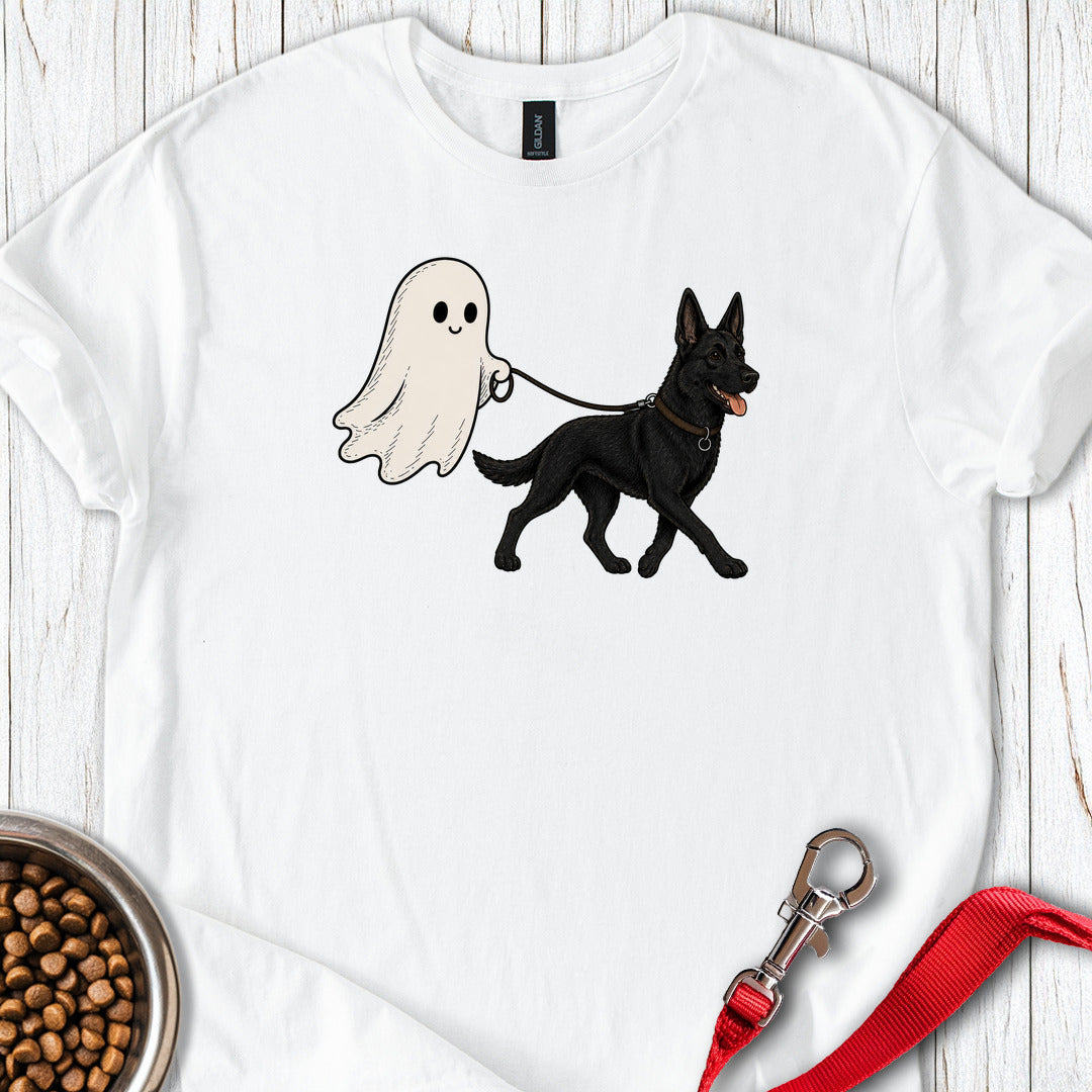 Black German Shepherd Ghost Halloween White