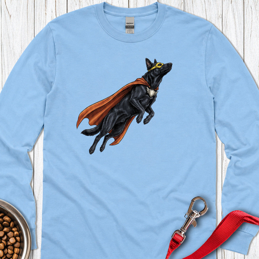 Black German Shepherd Hero Long Sleeve — Carolina Blue