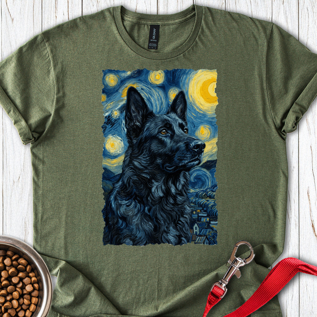 Black German Shepherd Van Gogh Military Green