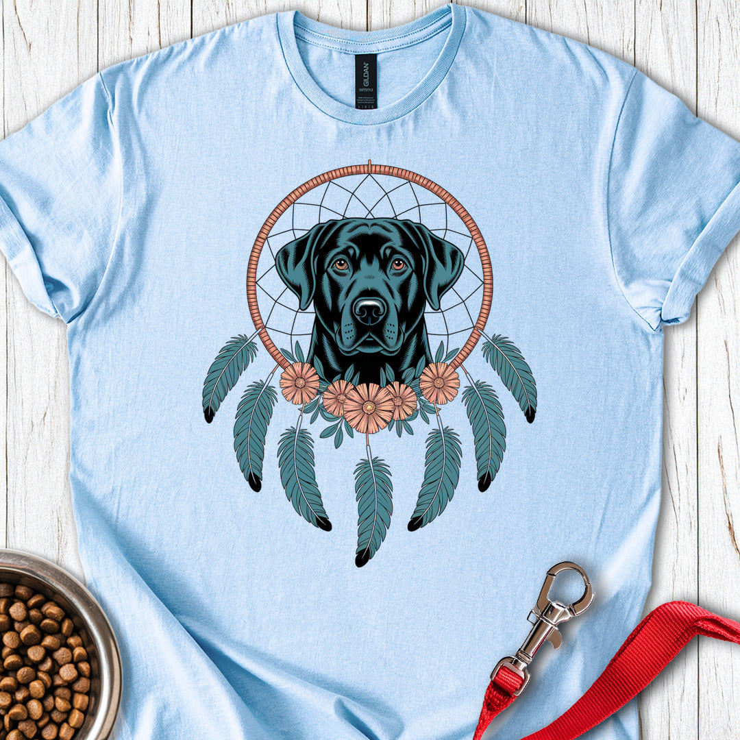 Black Lab Dreamcatcher Boho Light Blue