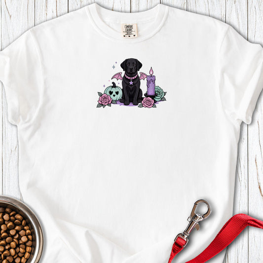 Black Lab Halloween Pastel Goth Premium Tee (Small Print) White