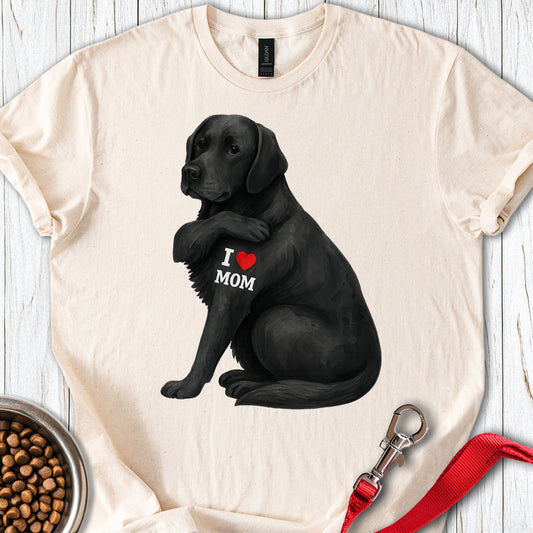 Black Lab I Love Mom Natural