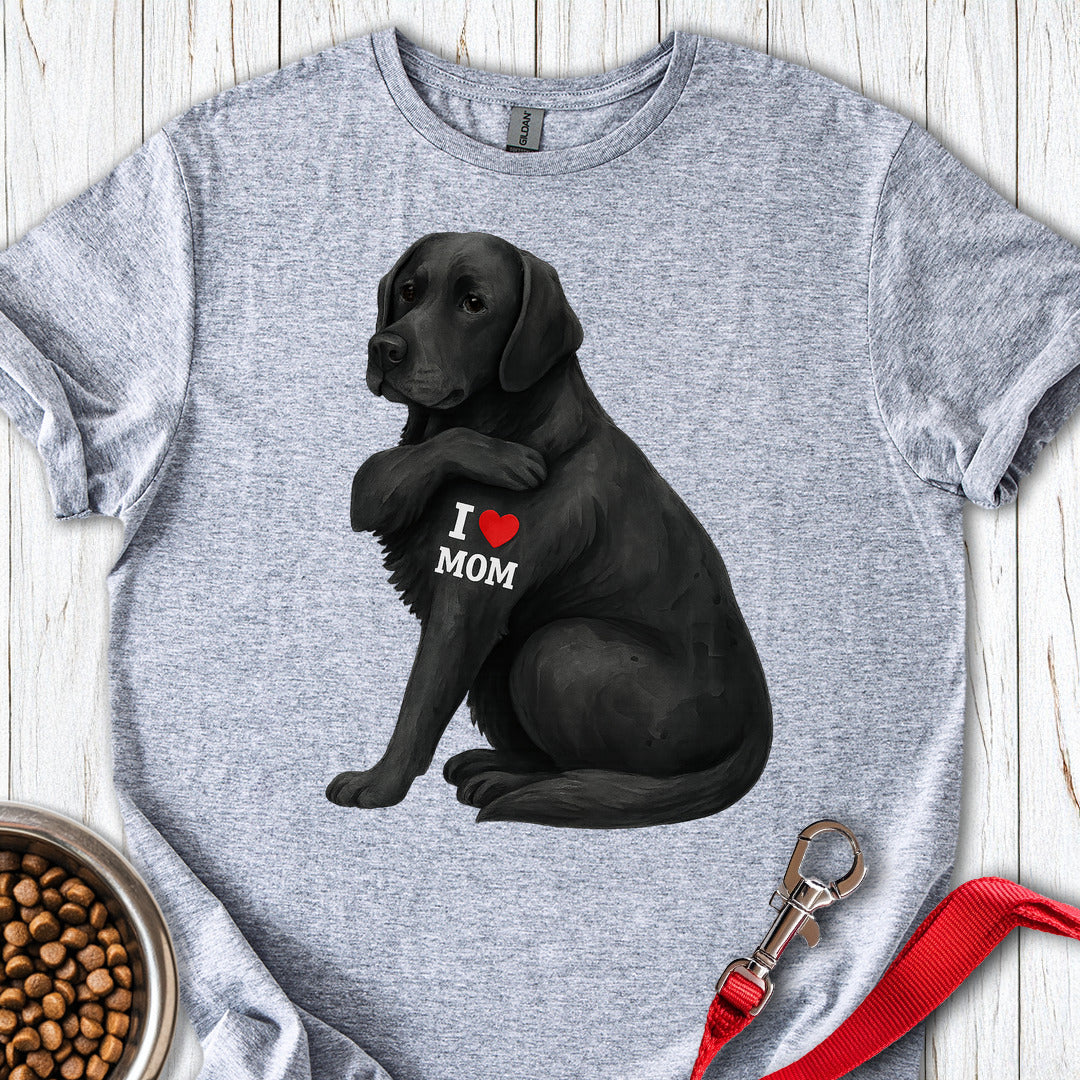 Black Lab I Love Mom Sport Grey