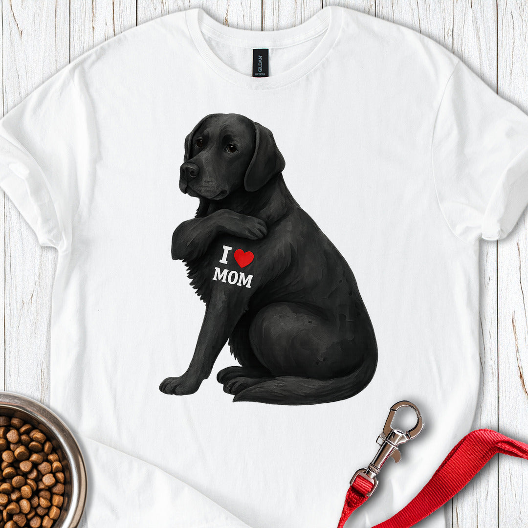 Black Lab I Love Mom White