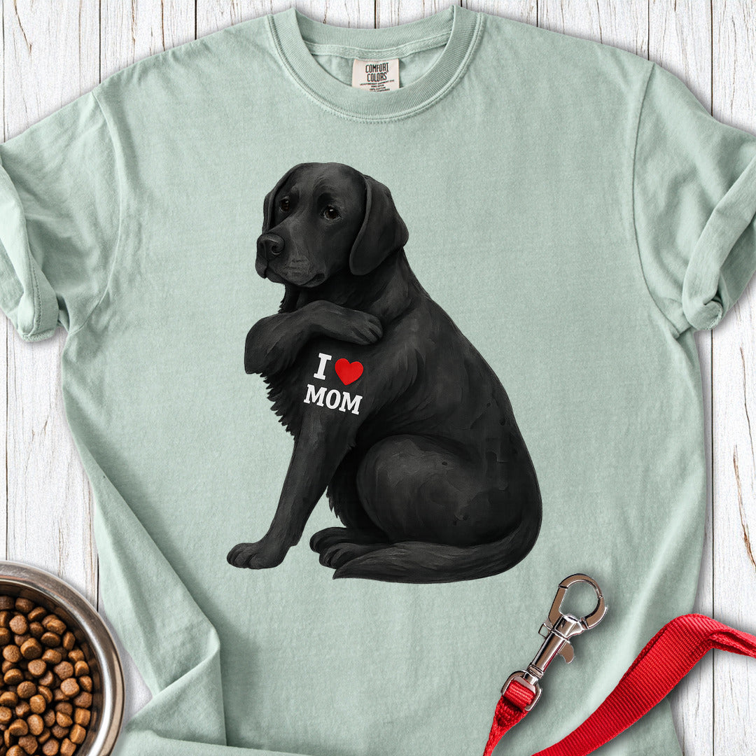 Black Lab I Love Mom Premium Tee — Bay