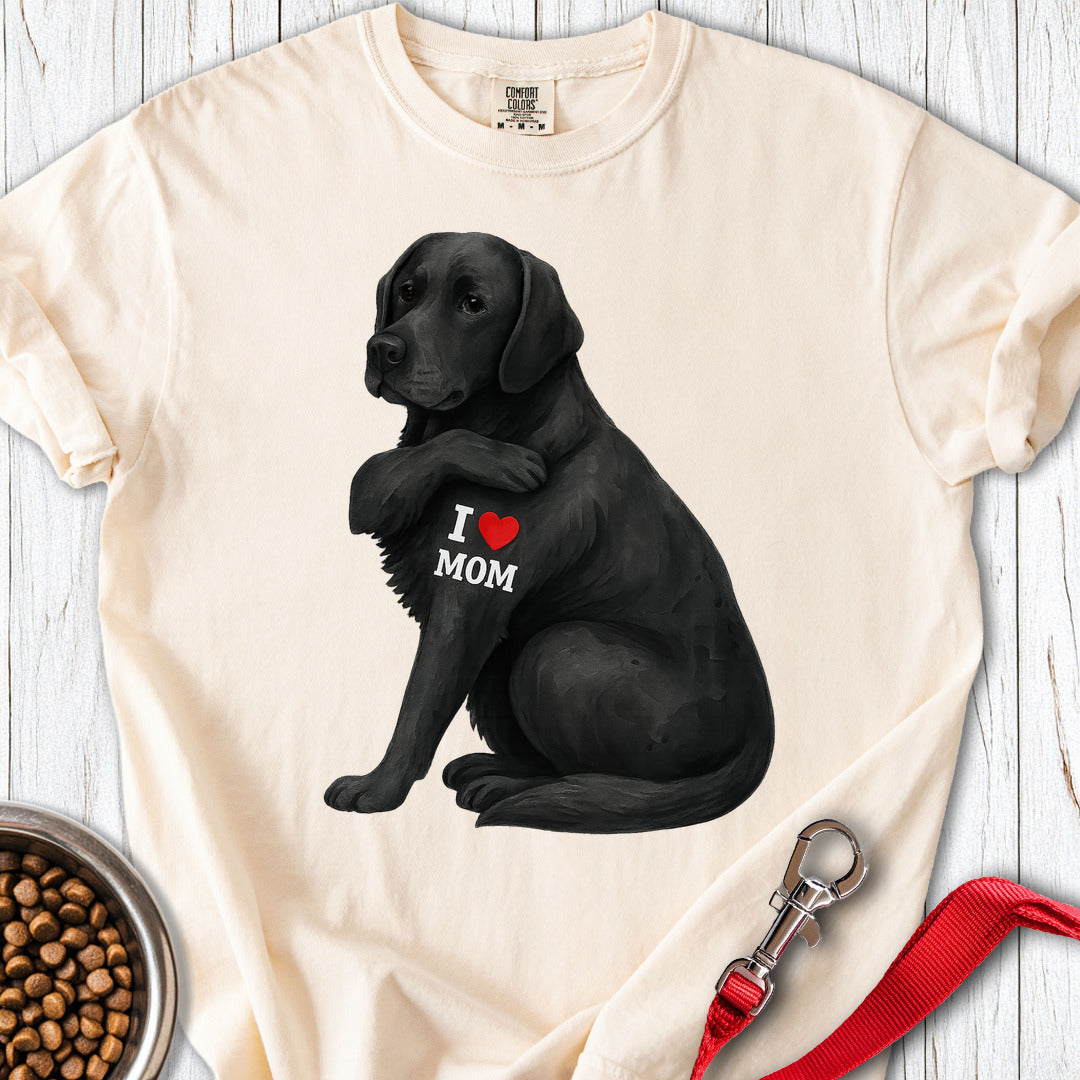 Black Lab I Love Mom Premium Tee — Ivory