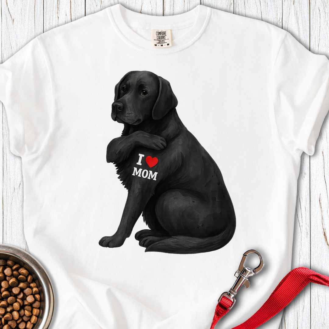 Black Lab I Love Mom Premium Tee — White