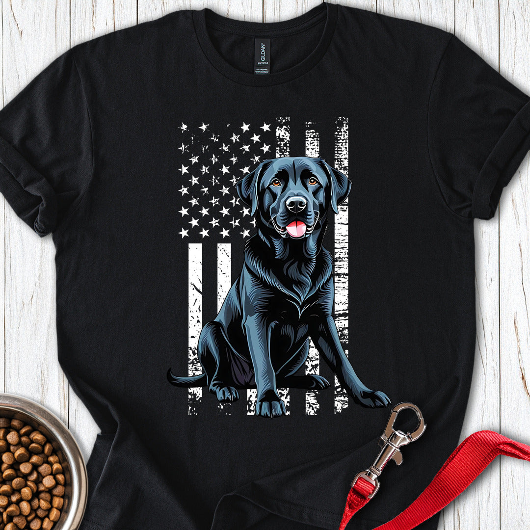 Black Lab USA Flag Black