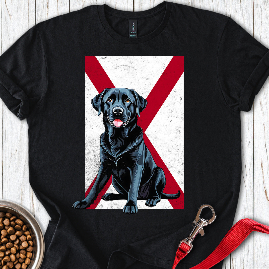 Black Labrador Alabama Flag Black