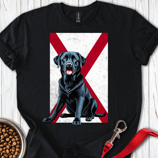 Black Labrador Alabama Flag Black
