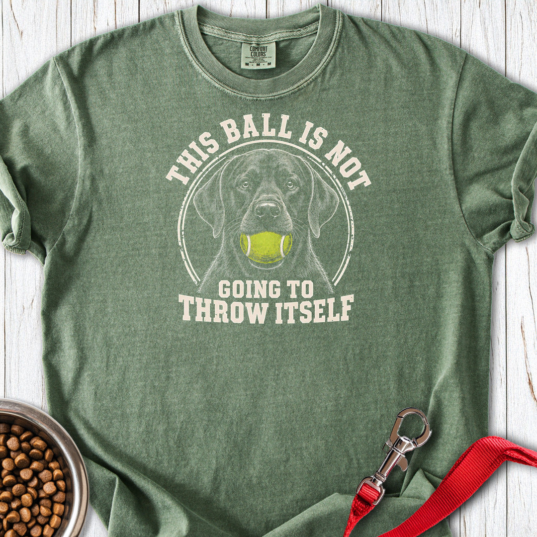 Black Labrador Ball Premium Tee — Moss