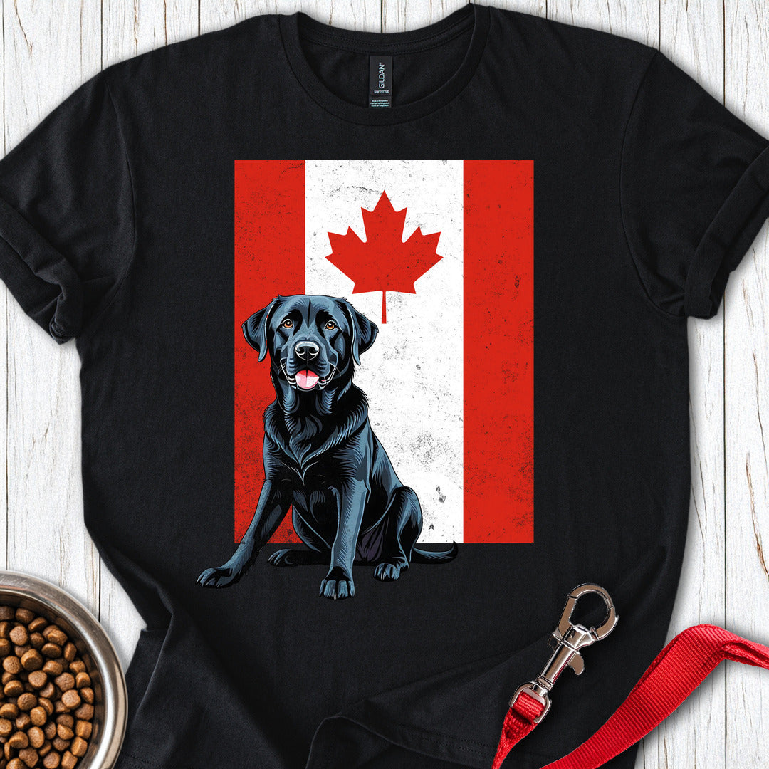 Black Labrador Canada Flag Black