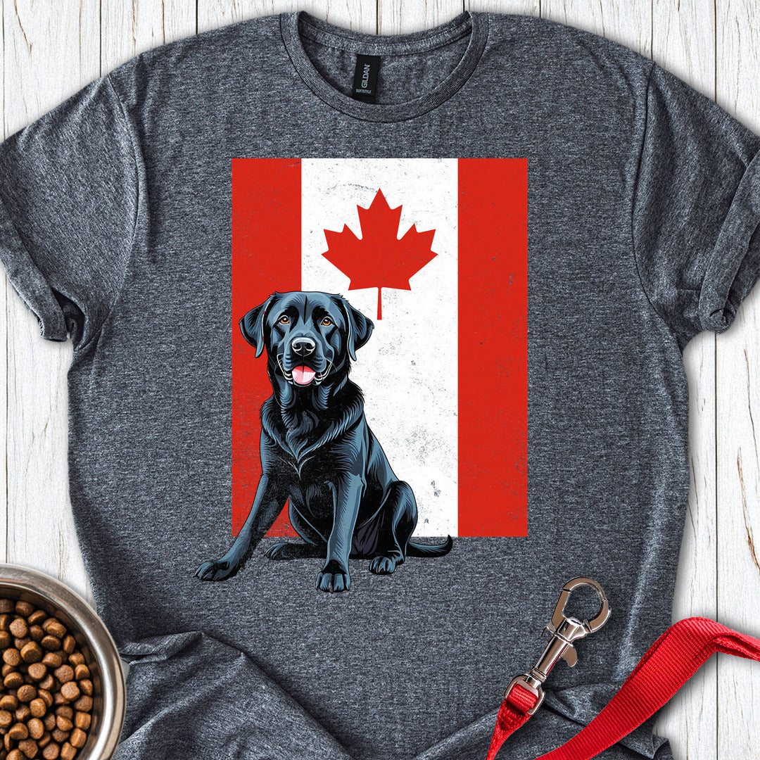 Black Labrador Canada Flag Dark Heather