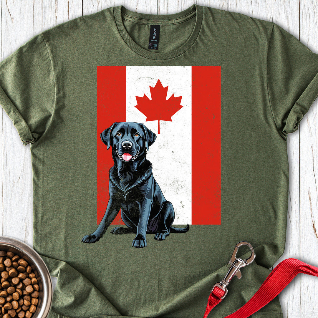 Black Labrador Canada Flag Military Green