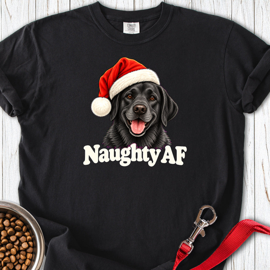 Black Labrador Christmas Naughty Premium Tee Black