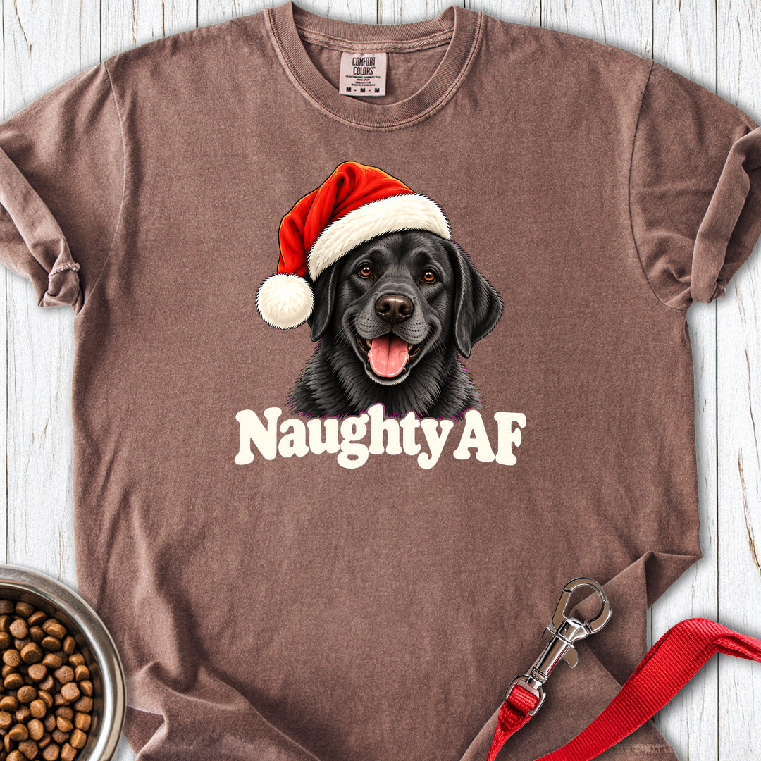 Black Labrador Christmas Naughty Premium Tee Espresso