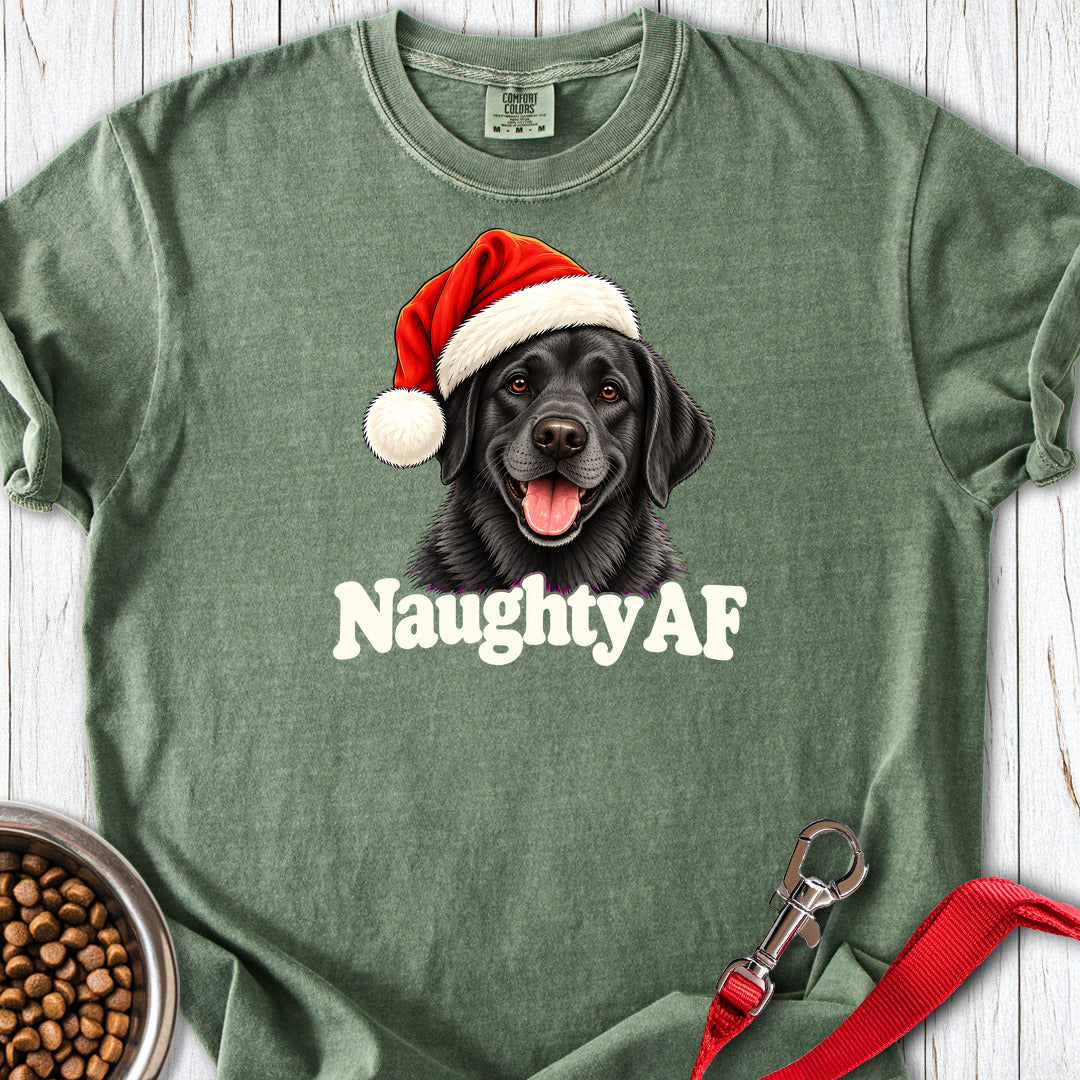 Black Labrador Christmas Naughty Premium Tee Moss