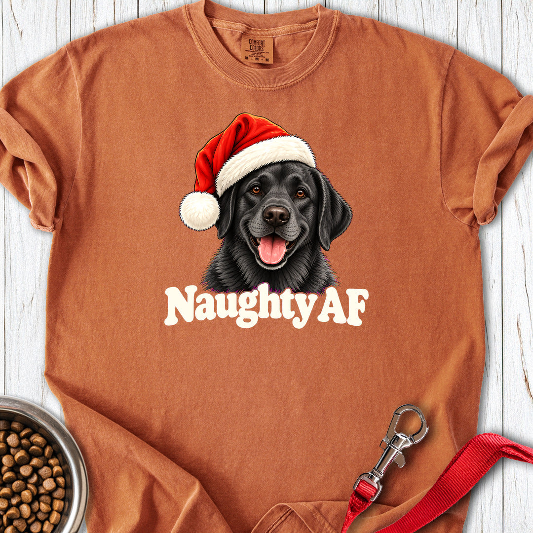 Black Labrador Christmas Naughty Premium Tee Yam