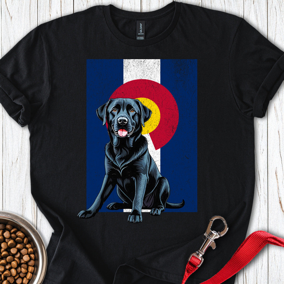 Black Labrador Colorado Flag Black