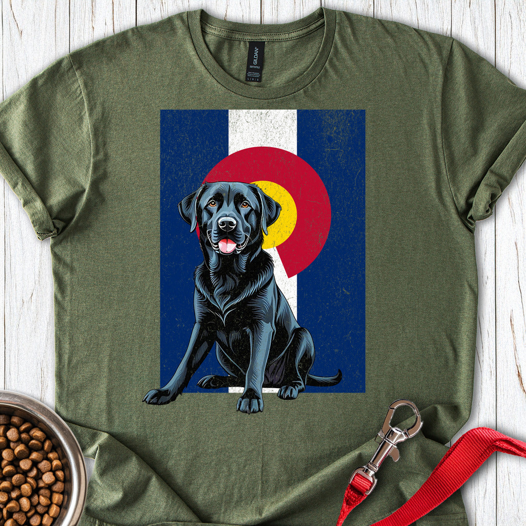 Black Labrador Colorado Flag Military Green