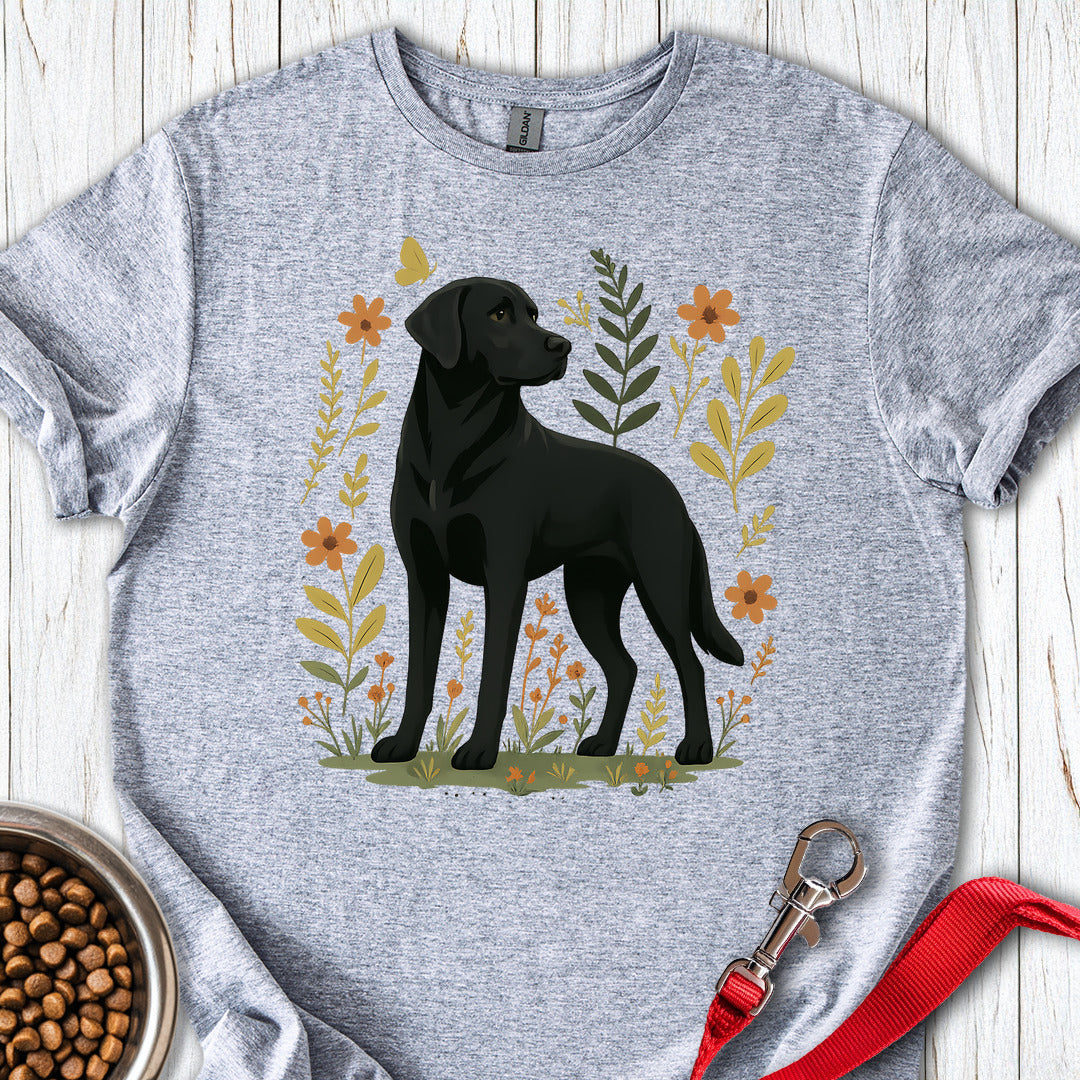 Black Labrador Flower Sport Grey