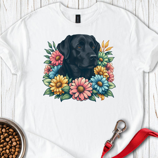 Black labrador Flower White