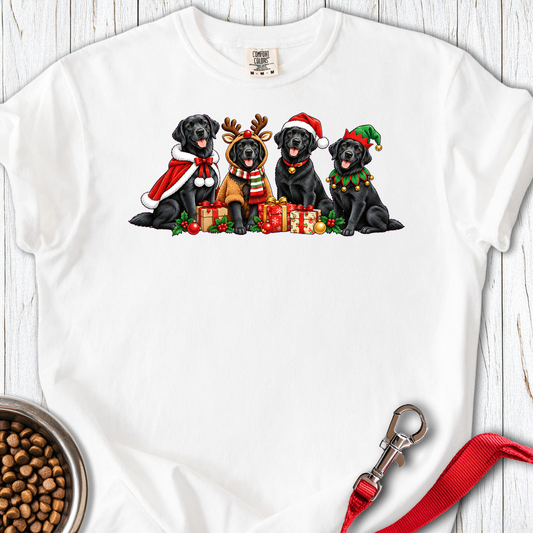 Black Labrador Group Christmas Premium Tee White