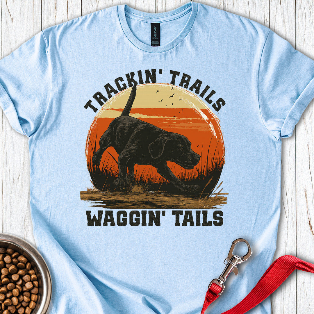 Black Labrador Hunting Light Blue