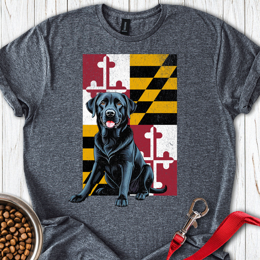 Black Labrador Maryland Flag Dark Heather