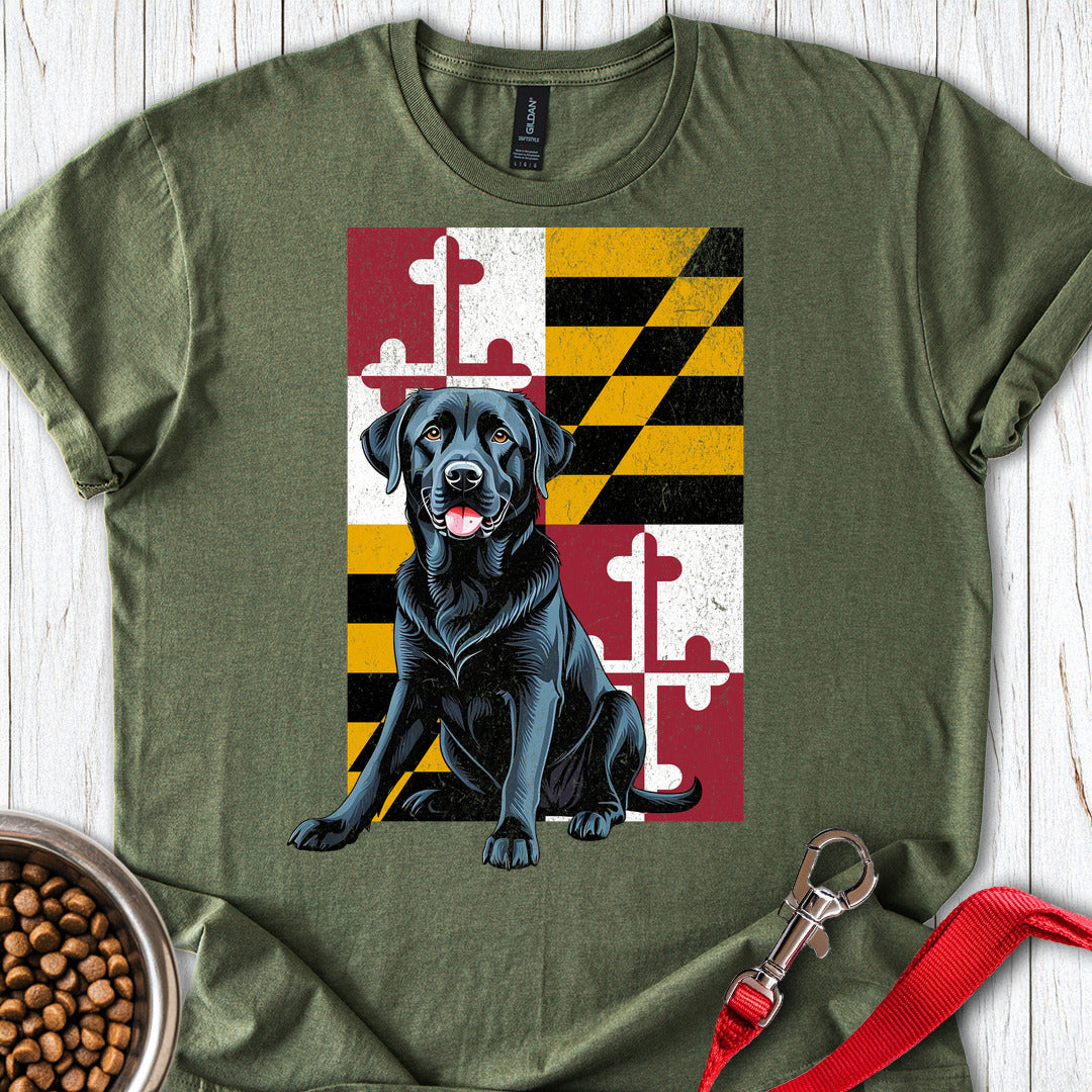 Black Labrador Maryland Flag Military Green