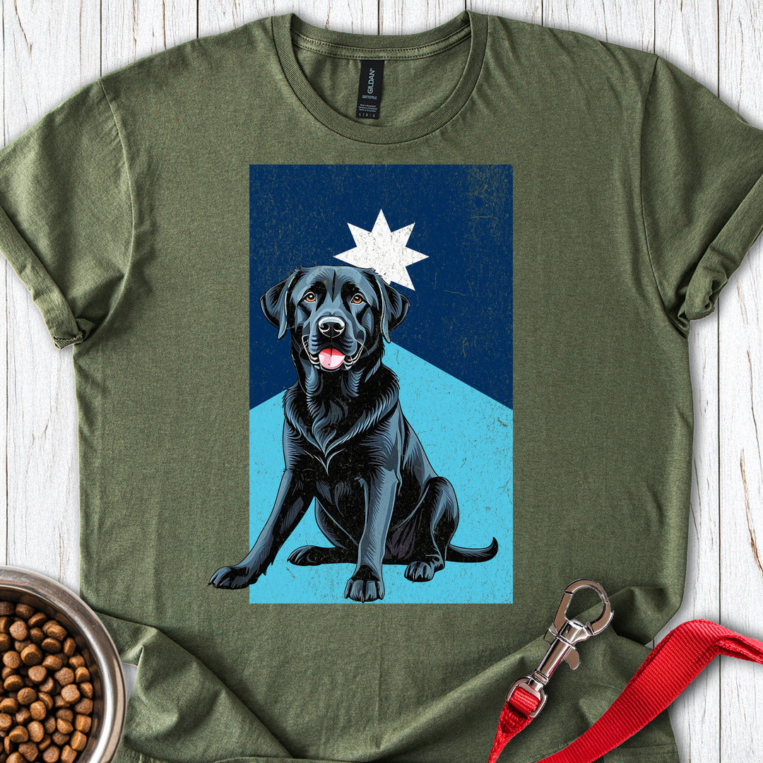 Black Labrador Minnesota Flag Military Green