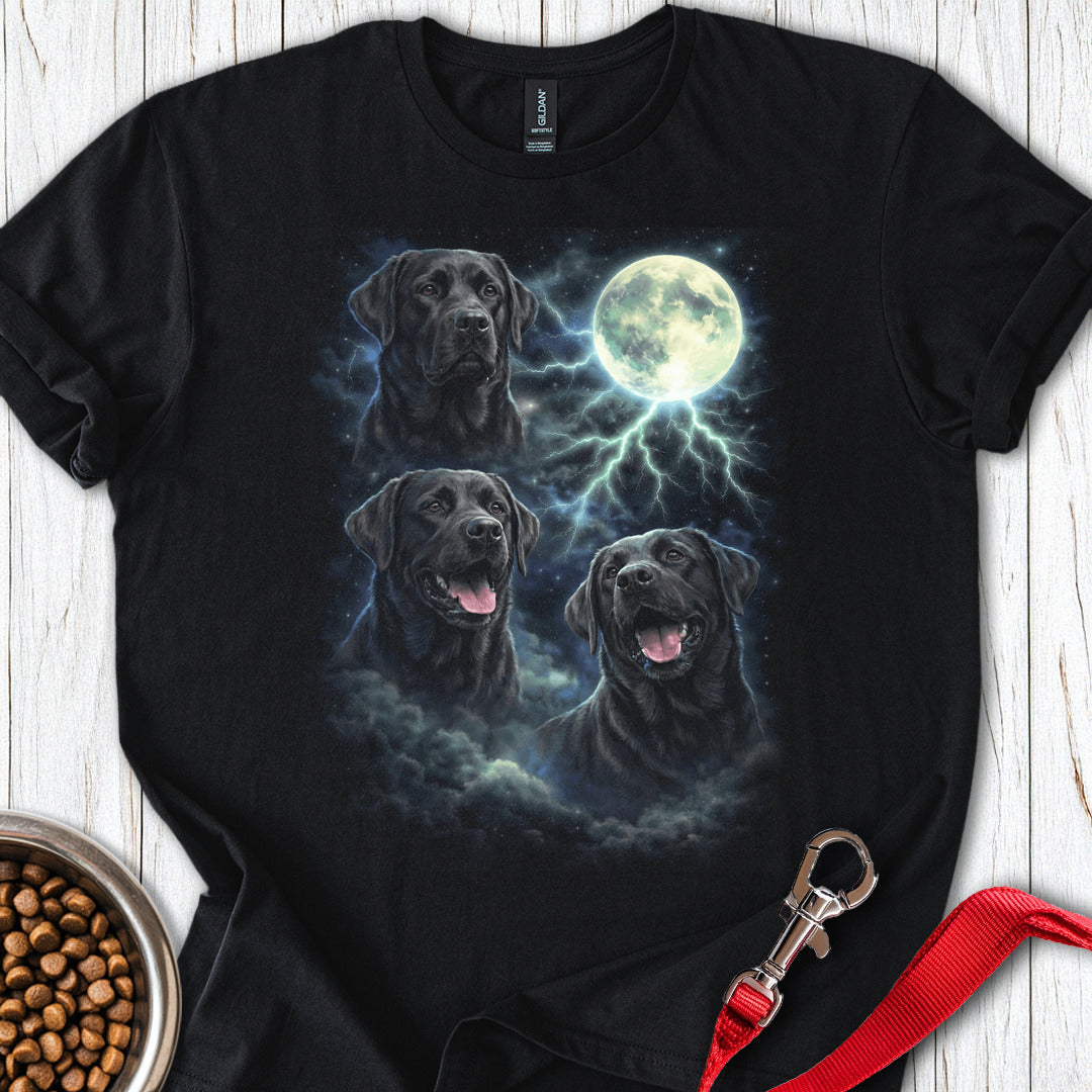Black Labrador Moon Retro Black