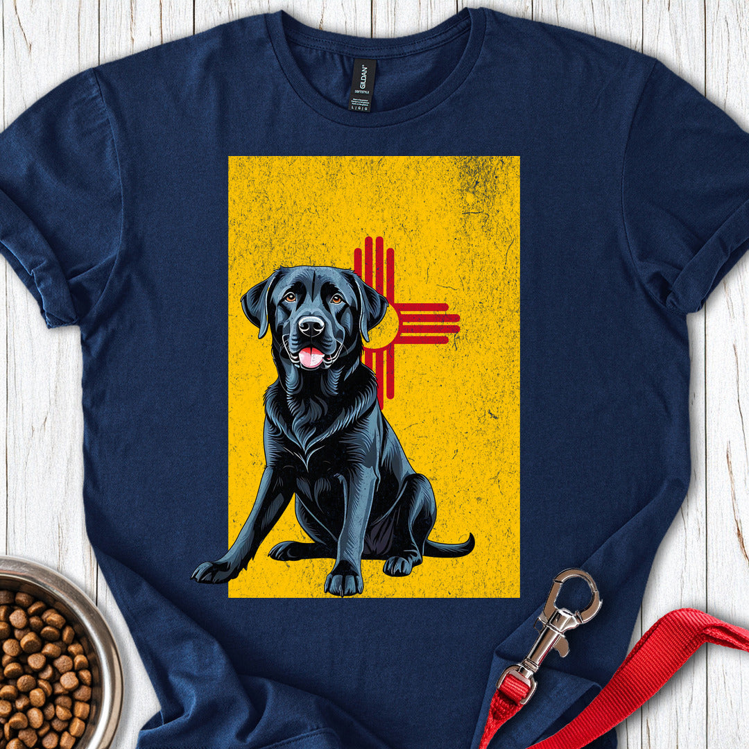 Black Labrador New Mexico Flag Navy