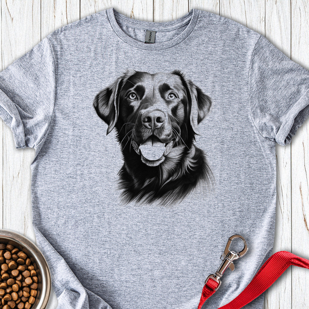 Black Labrador Portrait Graphic Sport Grey