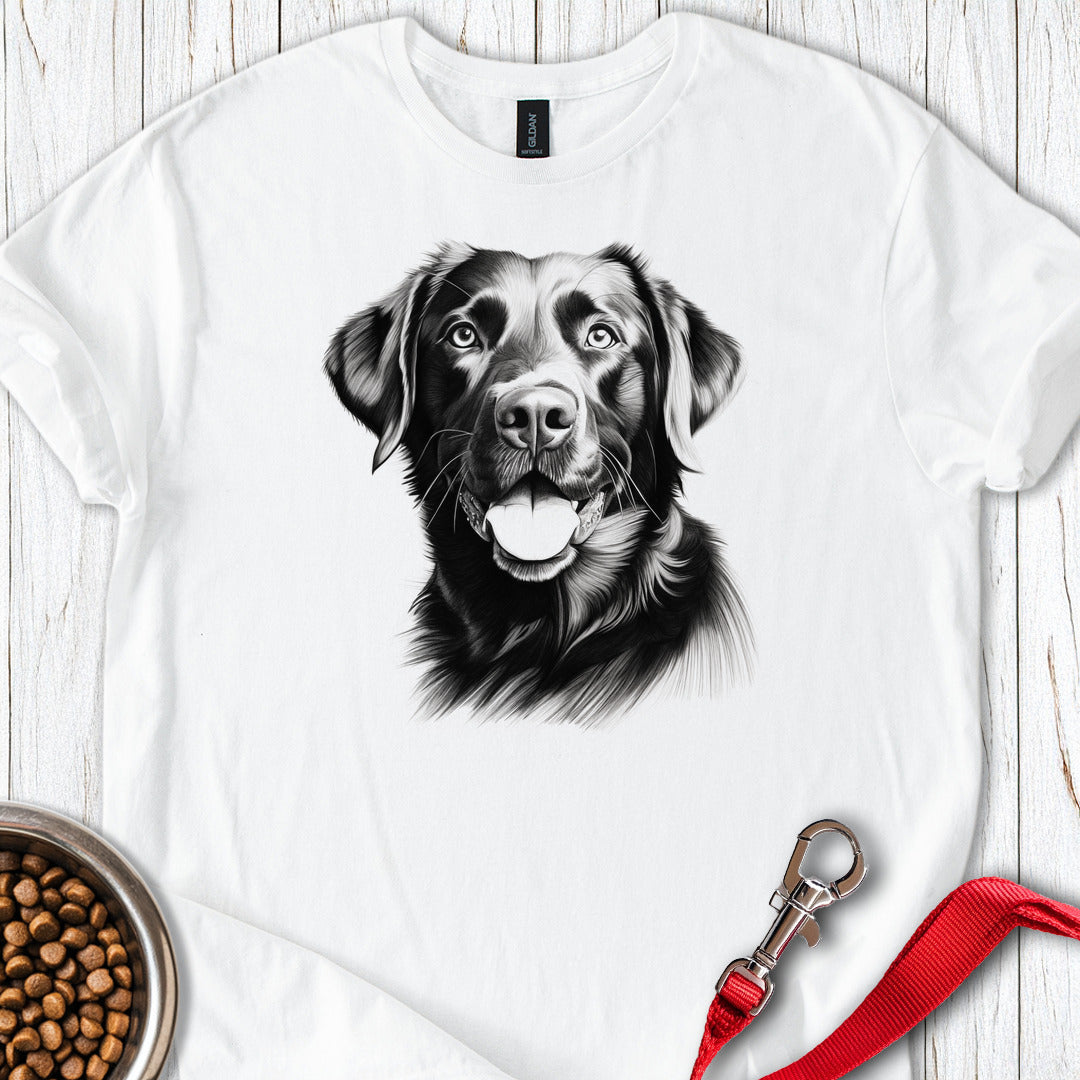 Black Labrador Portrait Graphic White