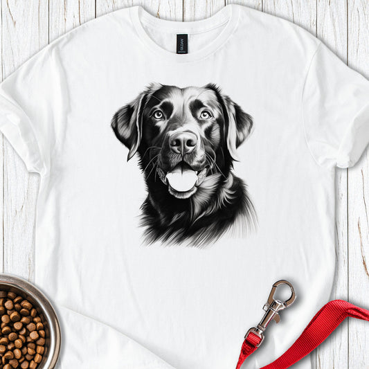 Black Labrador Portrait Graphic White