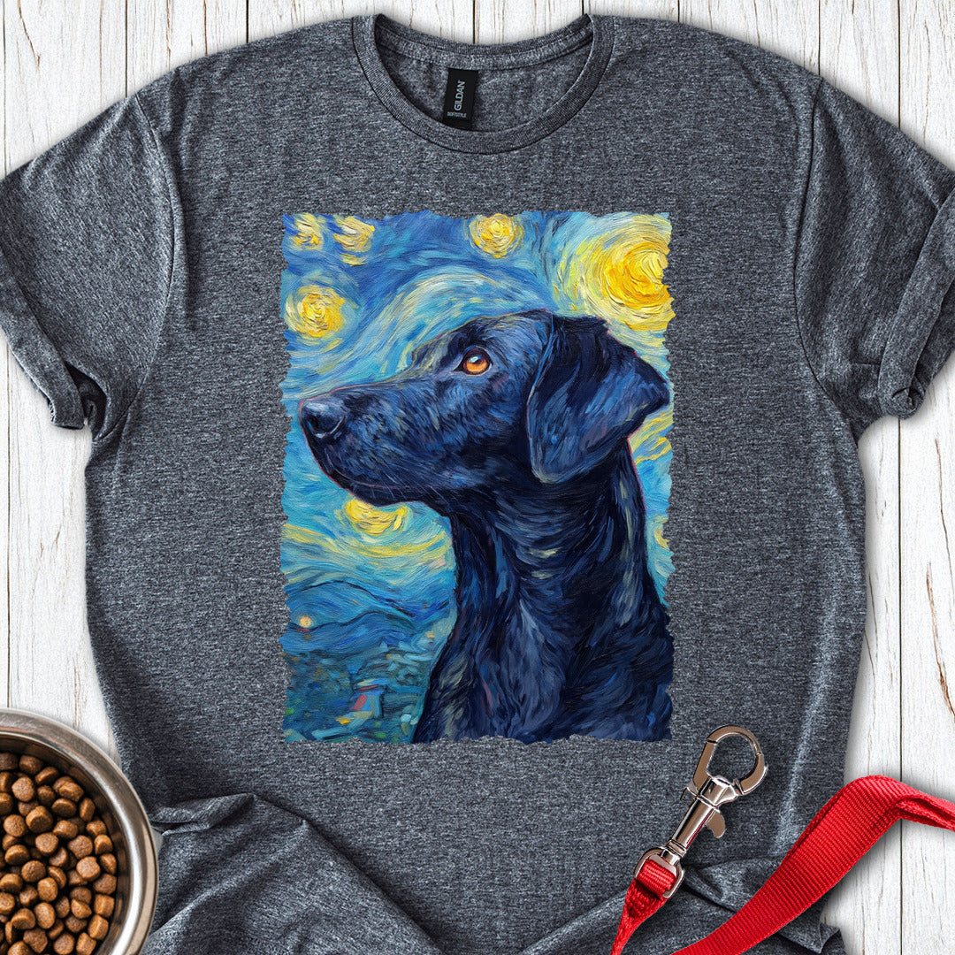 Black Labrador Starry Night Dark Heather