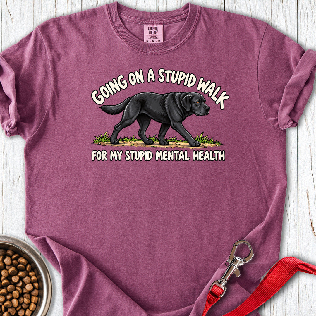 Black Labrador Stupid Walk Premium Tee — Berry