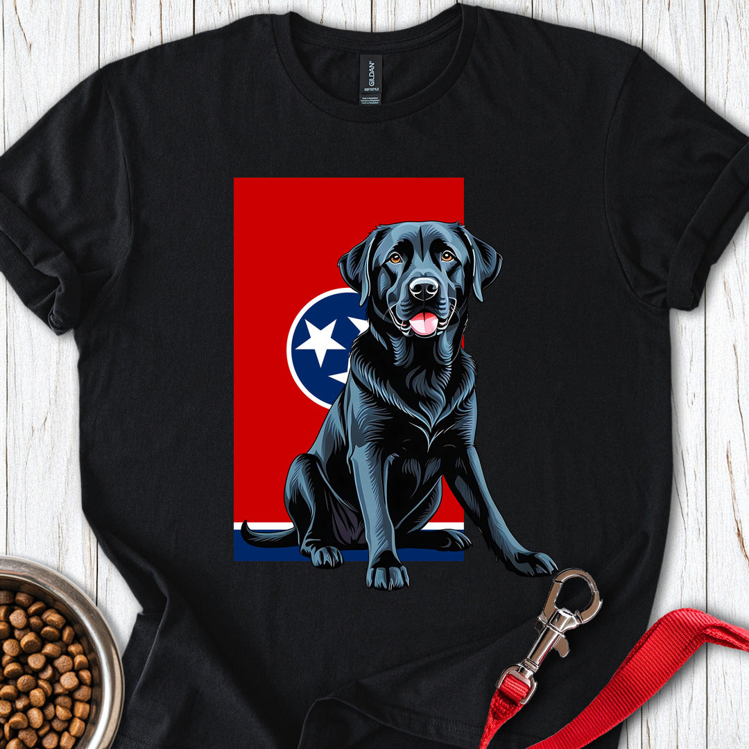 Black Labrador Tennessee Flag Black