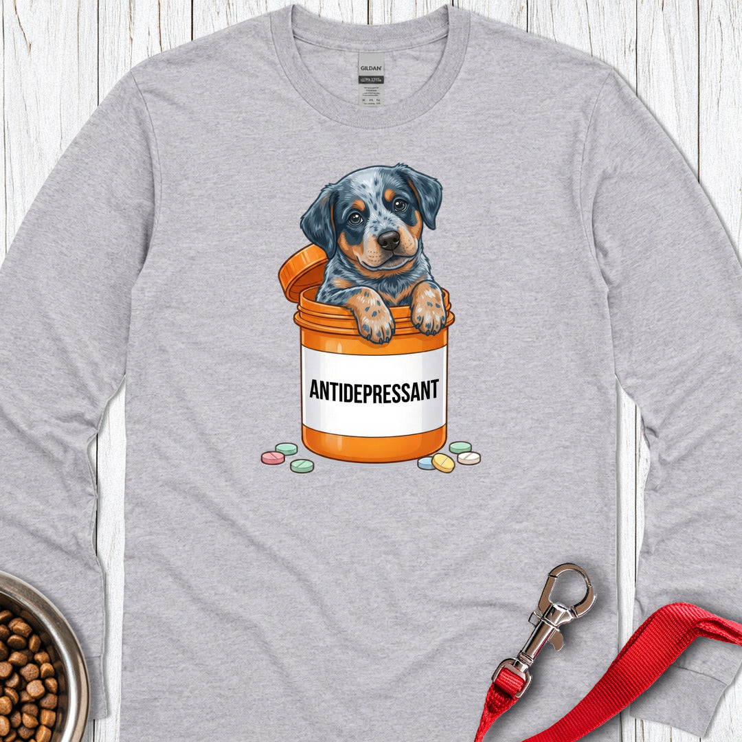 Blue Heeler Antidepressant Long Sleeve — Sport Grey