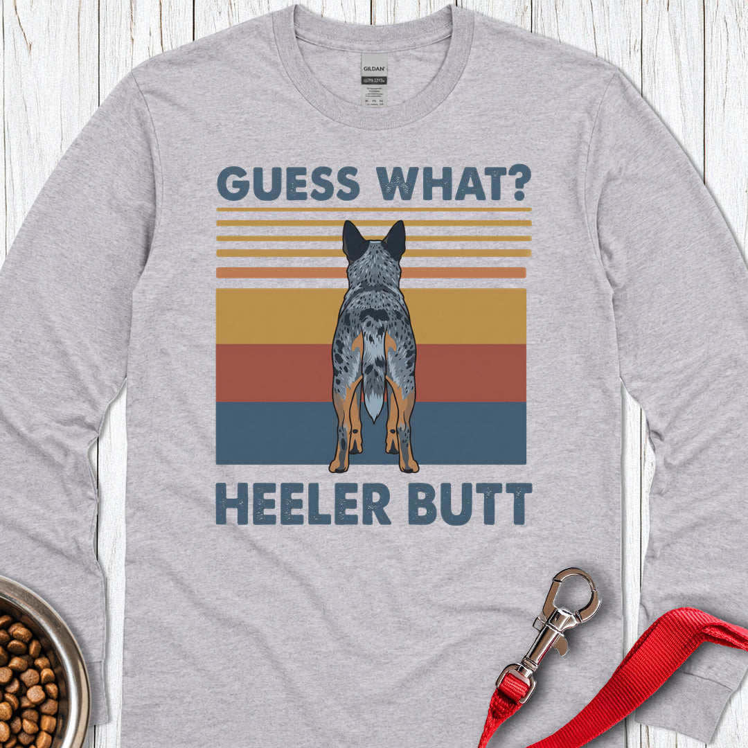 Blue Heeler Butt Long Sleeve Sport Grey