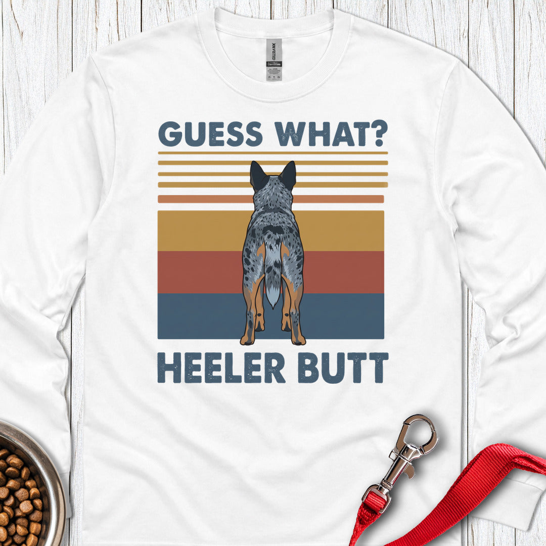 Blue Heeler Butt Long Sleeve White