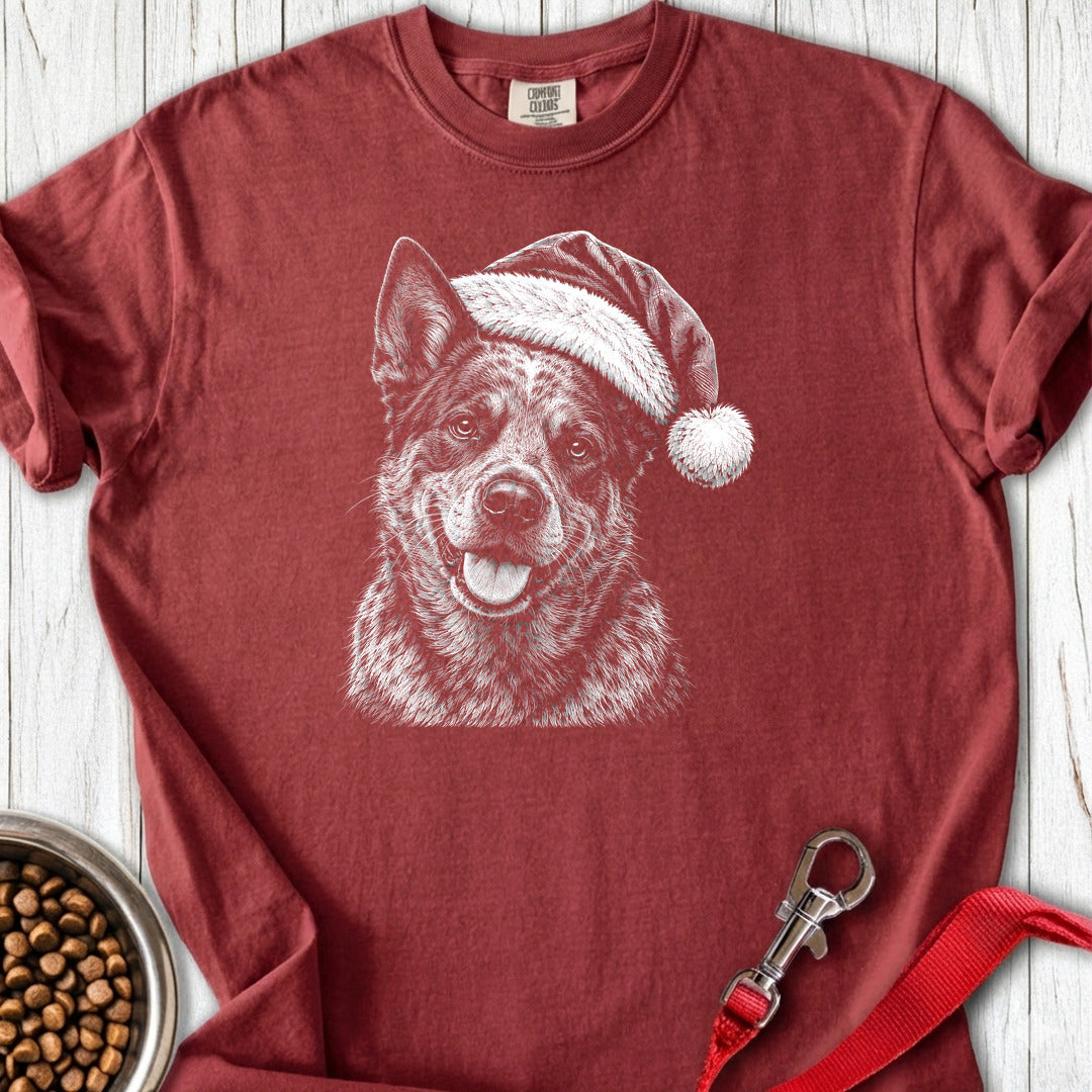Blue Heeler Dog Christmas Premium Tee Brick
