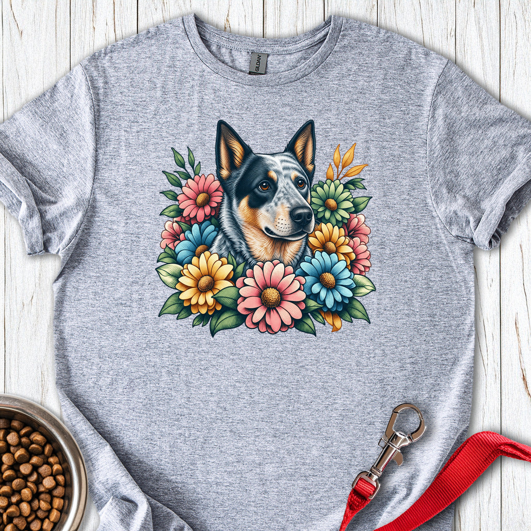 Blue Heeler Floral — Sport Grey