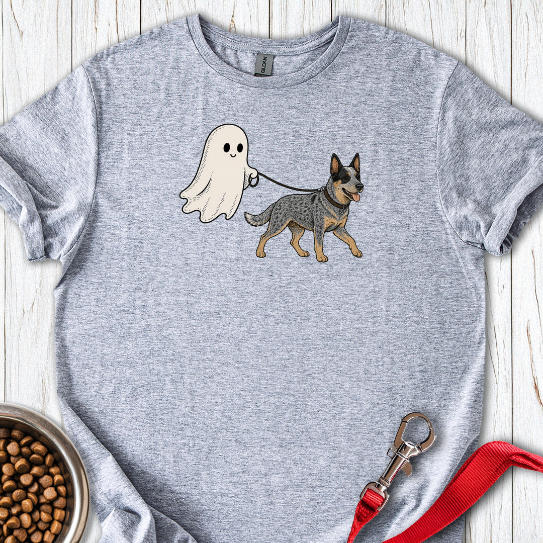 Blue Heeler Ghost Halloween Sport Grey