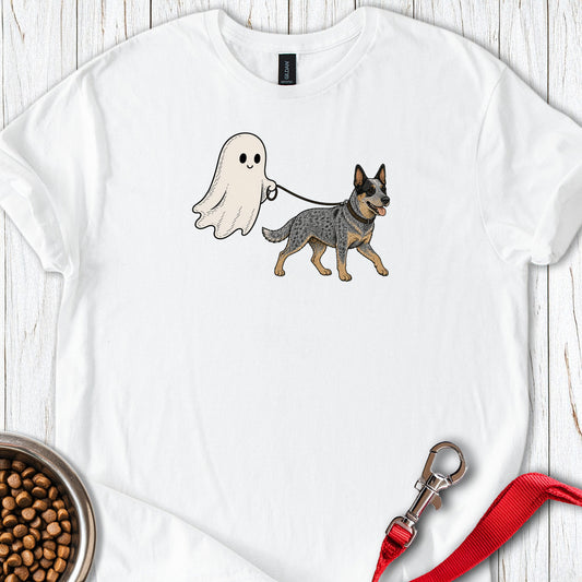 Blue Heeler Ghost Halloween — White