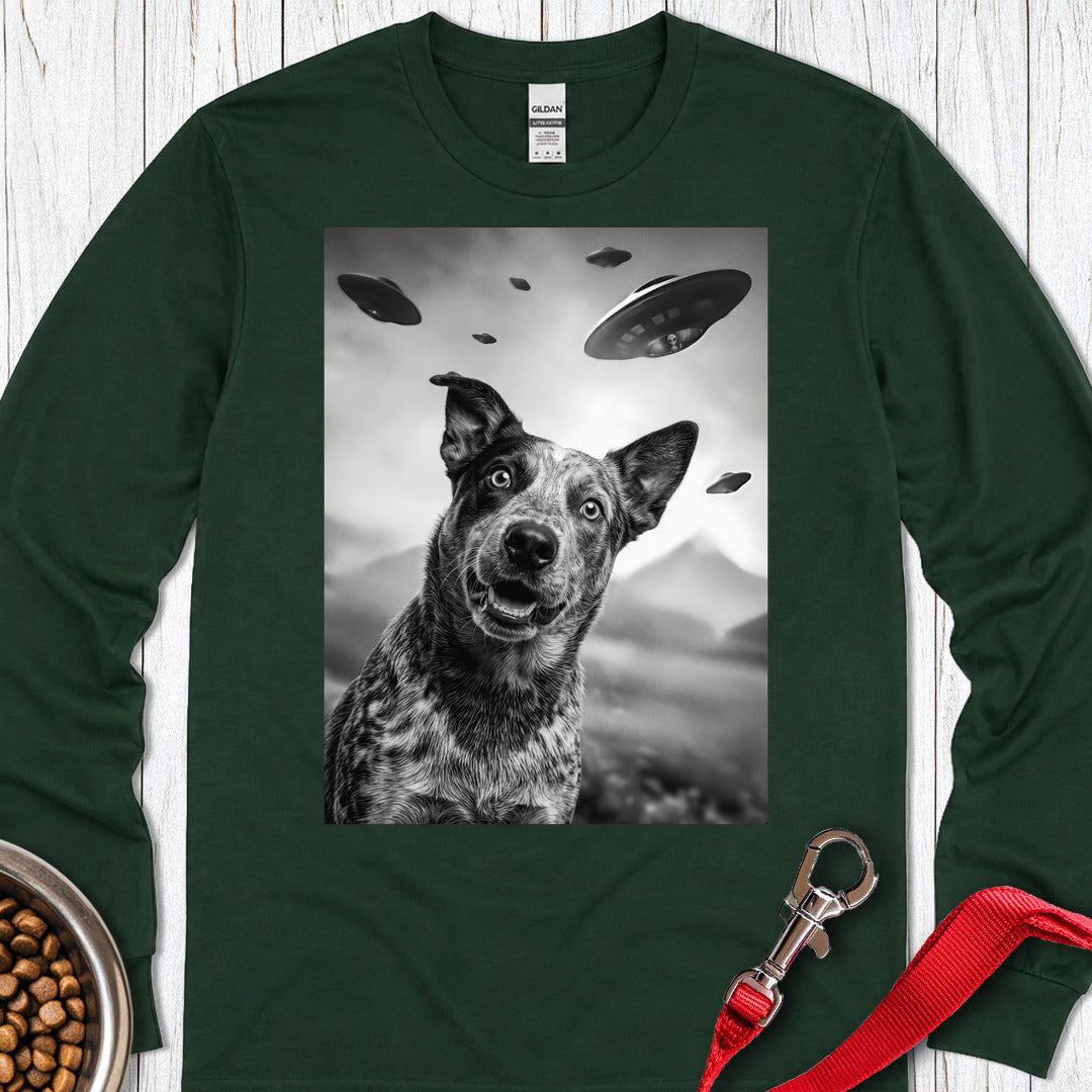 Blue Heeler UFO Long Sleeve — Forest Green